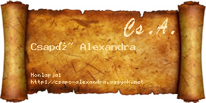 Csapó Alexandra névjegykártya